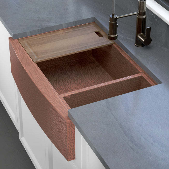 Magnus Sloane 33-inch hammered copper workstation farmhouse sink