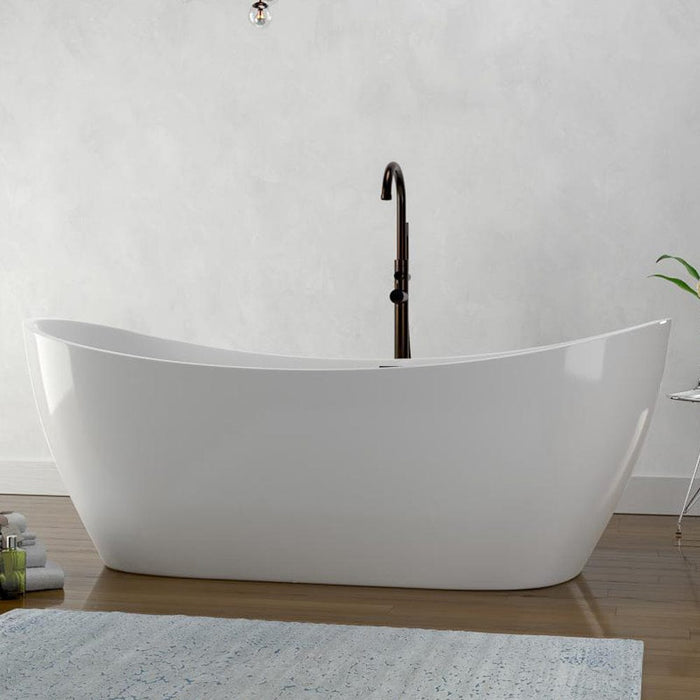 72" Extra Wide Crofton Acrylic Double-Slipper Freestanding Tub with Insulation