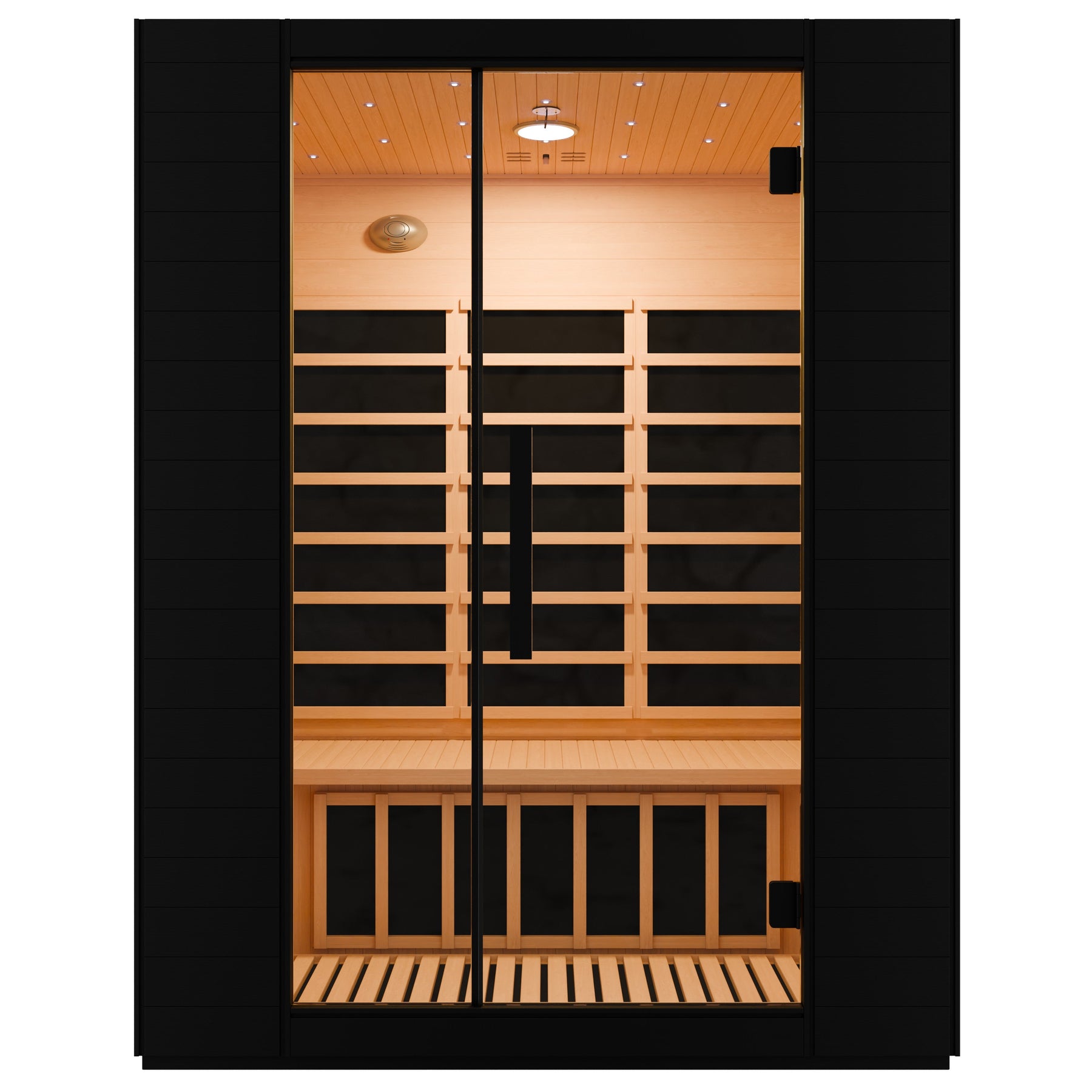 SaunaSpa 3-person indoor infrared sauna in black Canadian hemlock