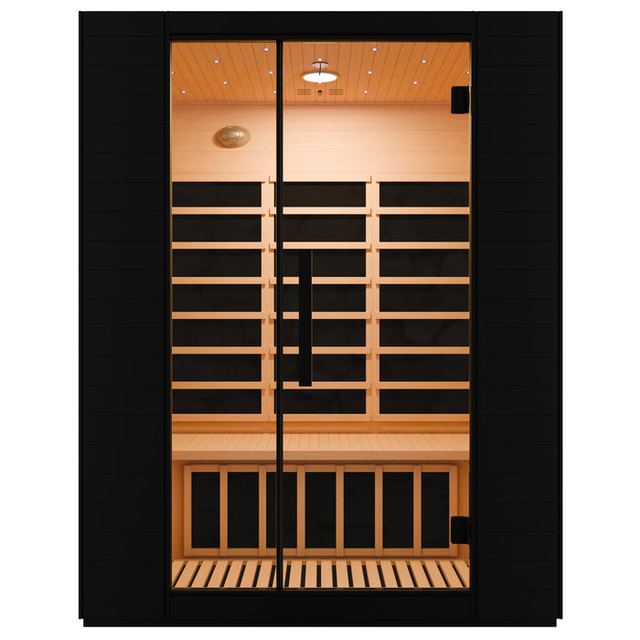 SaunaSpa 3-person indoor infrared sauna in black Canadian hemlock