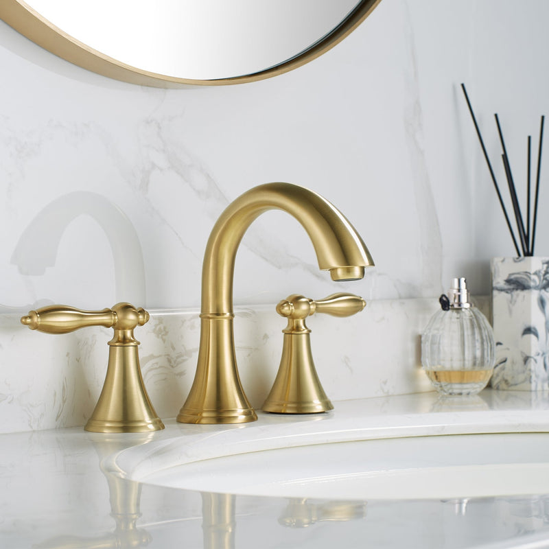 Vinnova 106123-BAF-BG Florence Two-Handle 8" Widespread Bathroom Faucet in Brushed Gold Finish
