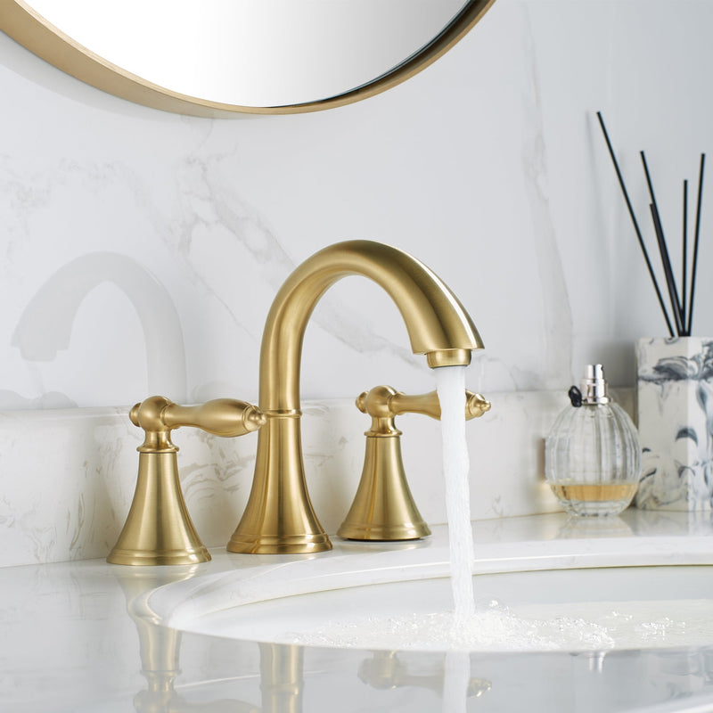 Vinnova 106123-BAF-BG Florence Two-Handle 8" Widespread Bathroom Faucet in Brushed Gold Finish