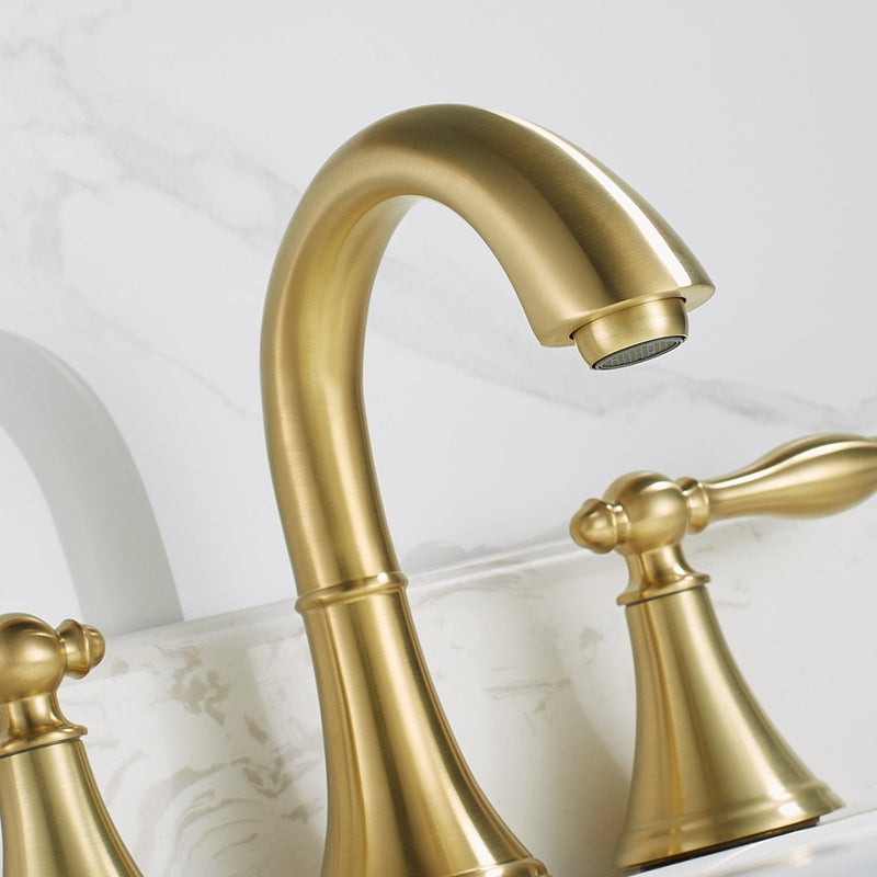 Vinnova 106123-BAF-BG Florence Two-Handle 8" Widespread Bathroom Faucet in Brushed Gold Finish