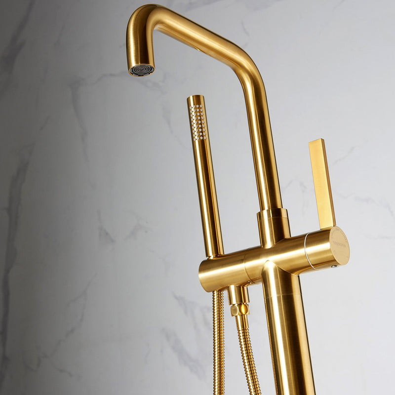 Vinnova 109215-BTF-BG Delara Freestanding Tub Faucet with Hand Shower