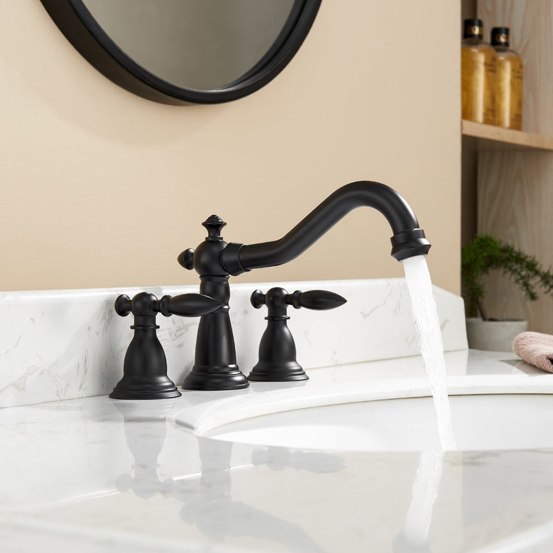 Vinnova 113123-BAF-MB Corella Widespread Bathroom Basin Sink Faucet in Matte Black finish