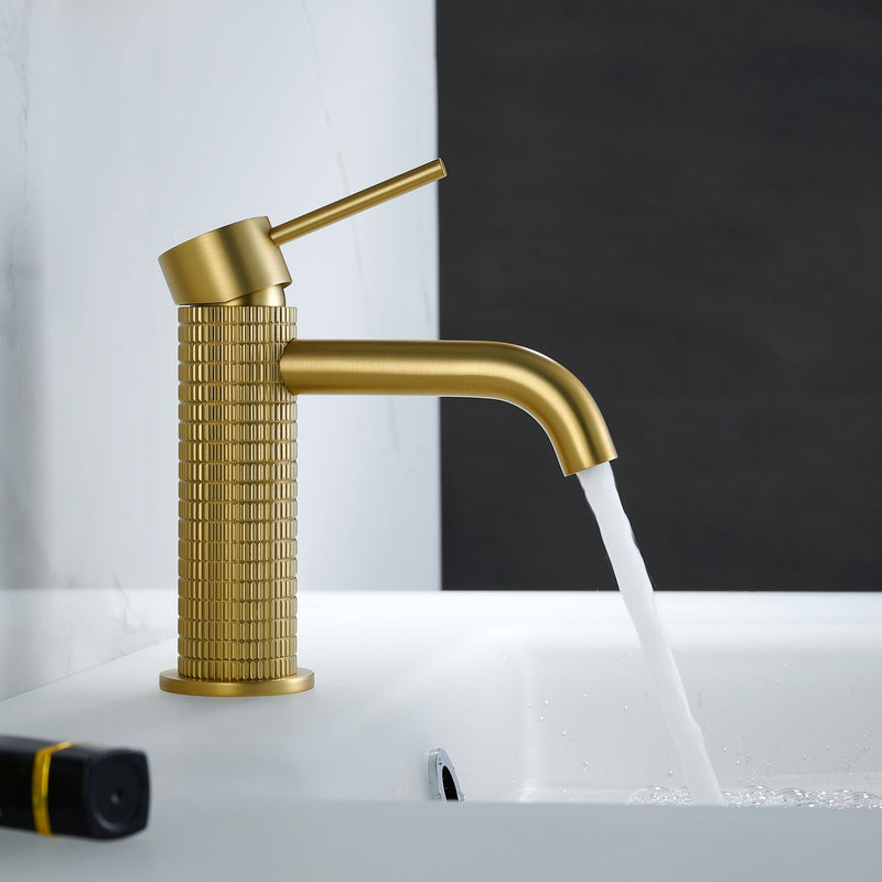 Vinnova 116111-BAF-BG Mendavia Single-Handle Basin Bathroom Faucet in Brushed Gold