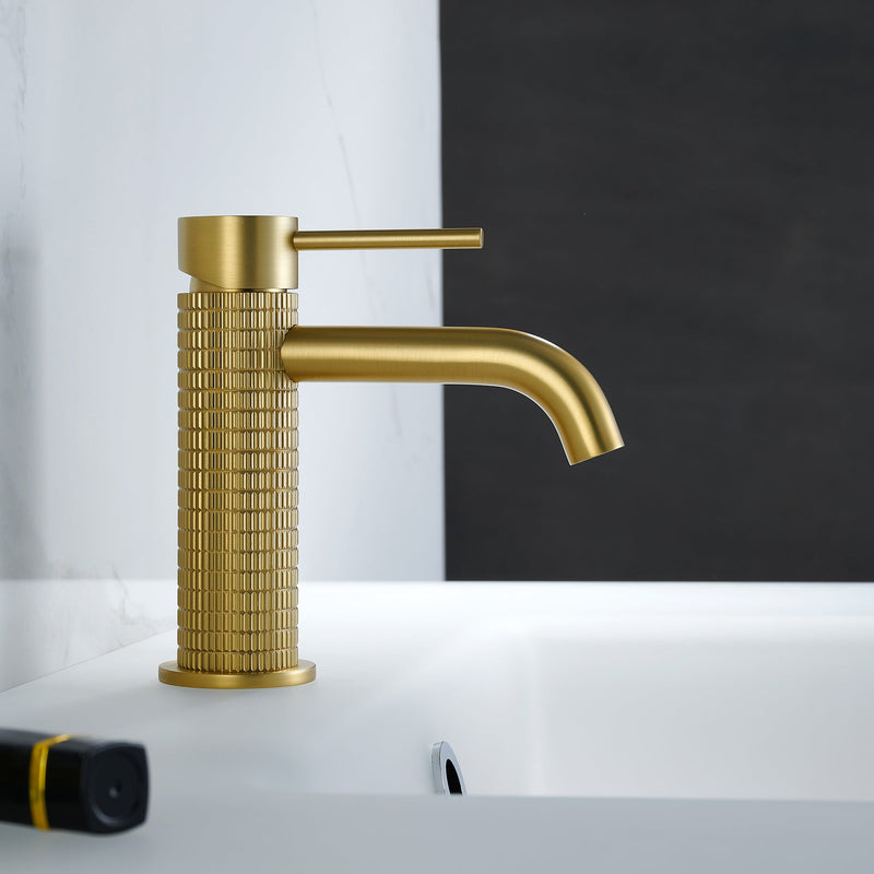 Vinnova 116111-BAF-BG Mendavia Single-Handle Basin Bathroom Faucet in Brushed Gold