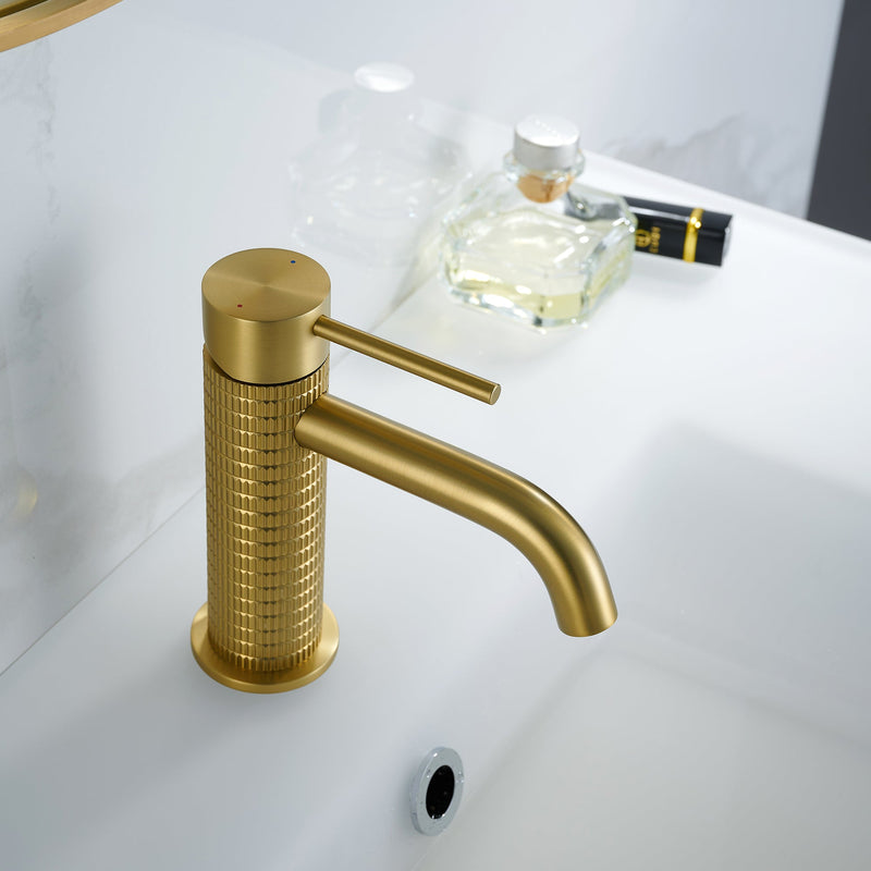 Vinnova 116111-BAF-BG Mendavia Single-Handle Basin Bathroom Faucet in Brushed Gold