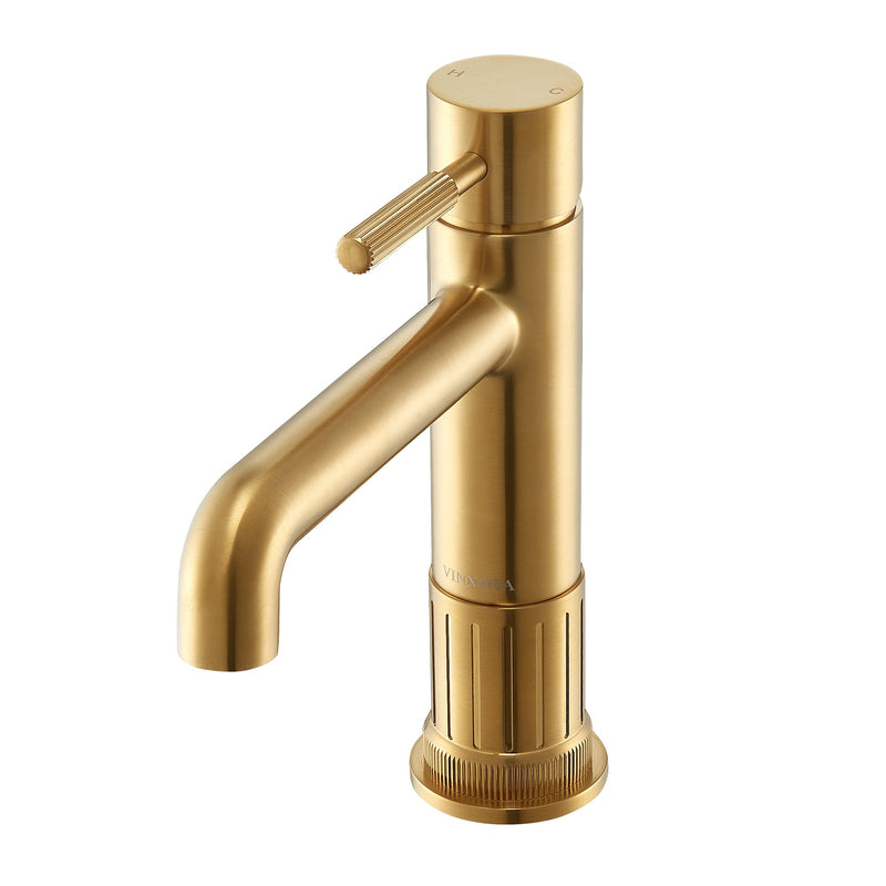 Vinnova 117112-BAF-BG Mexico Single Handle Brushed Gold Bathroom Faucet