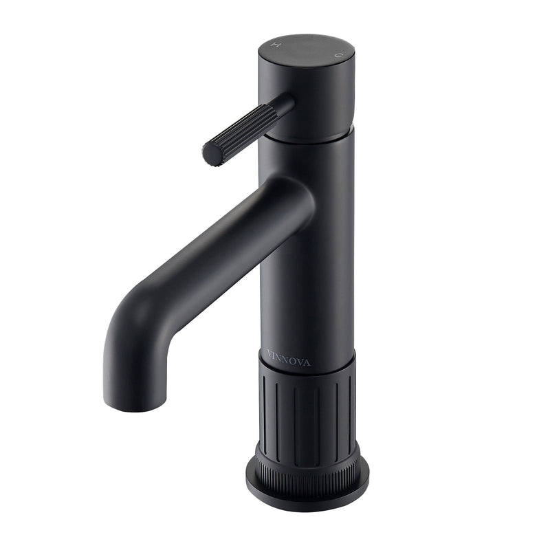 Vinnova 117112-BAF-MB Mexico Single Handle Matte Black Bathroom Faucet