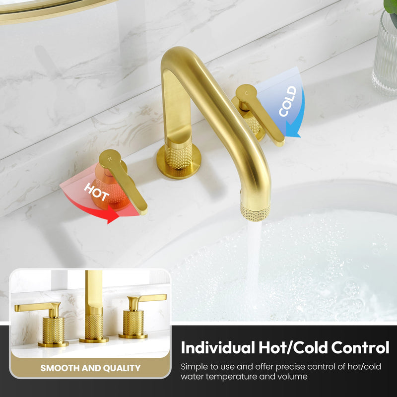 Vinnova 118123-BAF-BG Vinnova New York Widespread Brushed Gold Faucet
