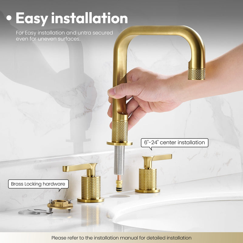 Vinnova 118123-BAF-BG Vinnova New York Widespread Brushed Gold Faucet