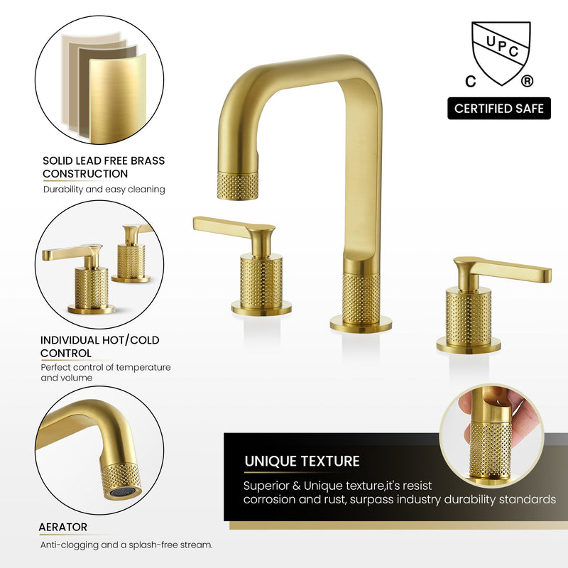 Vinnova 118123-BAF-BG Vinnova New York Widespread Brushed Gold Faucet