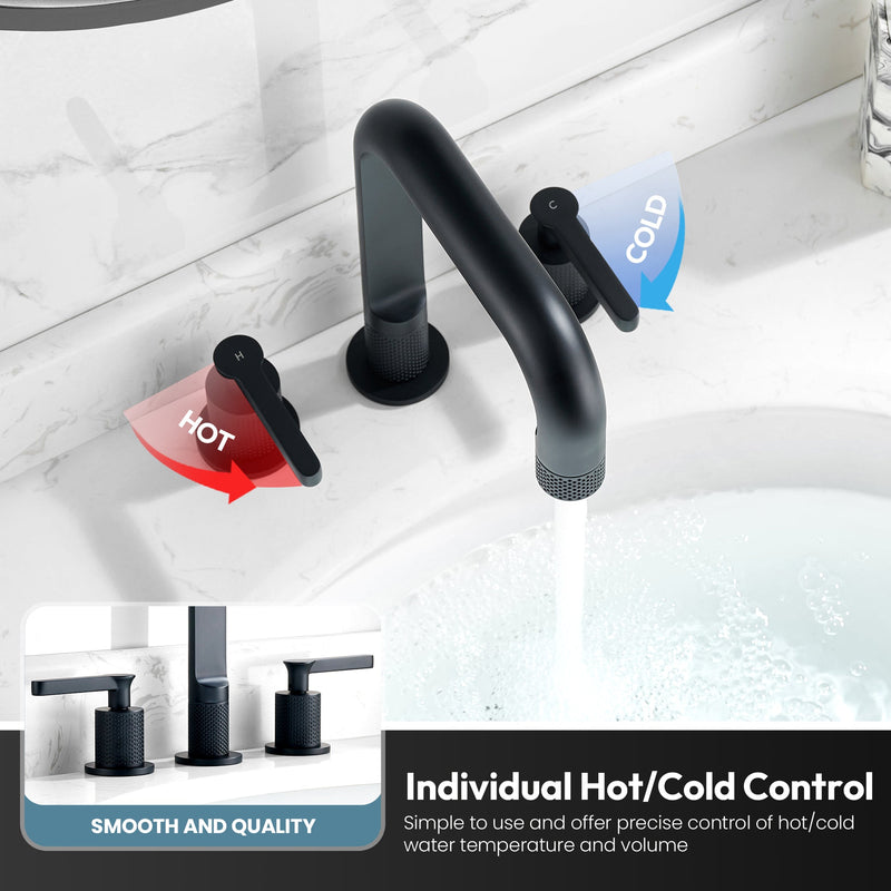 Vinnova 118123-BAF-MB Vinnova New York Widespread Matte Black Faucet