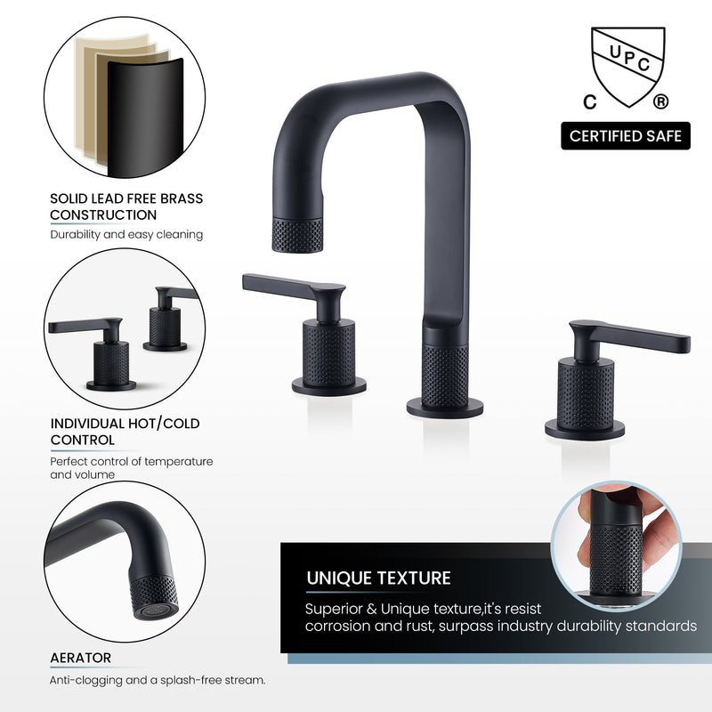 Vinnova 118123-BAF-MB Vinnova New York Widespread Matte Black Faucet