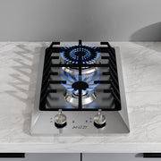 Anzzi AZ-CKTGS01 12 in. 2-Burner Recessed Gas Cooktop in Stainless Steel with Power Burners - view 4