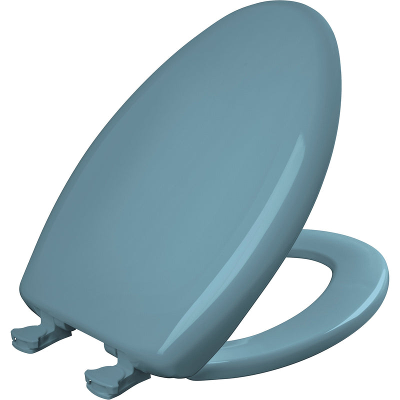 Bemis Elongated Plastic Toilet Seat in Regency Blue with Sta-Tite, Easy-Clean & Change and Whisper-Close Hinge
