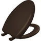 Bemis Elongated Plastic Toilet Seat in Espresso Brown with Sta-Tite, Easy-Clean & Change and Whisper-Close Hinge