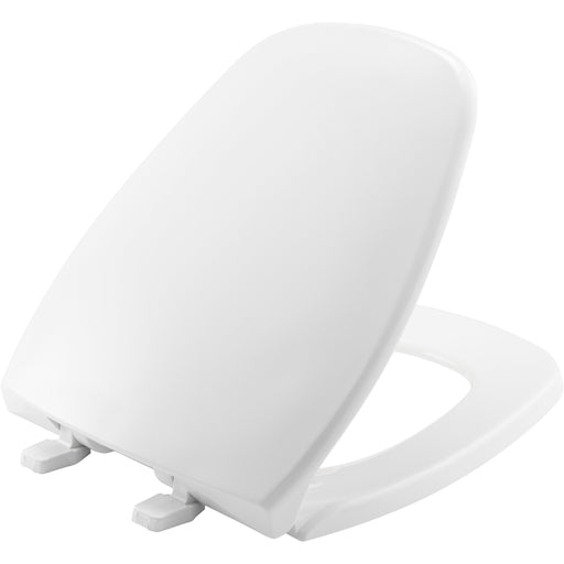 Bemis Round Closed Front Plastic Toilet Seat in White Fits Eljer Emblem Toilets with Top·Tite® Hinges