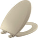 Bemis Elongated Enameled Wood Toilet Seat in Bone with Easy-Clean & Change Hinge