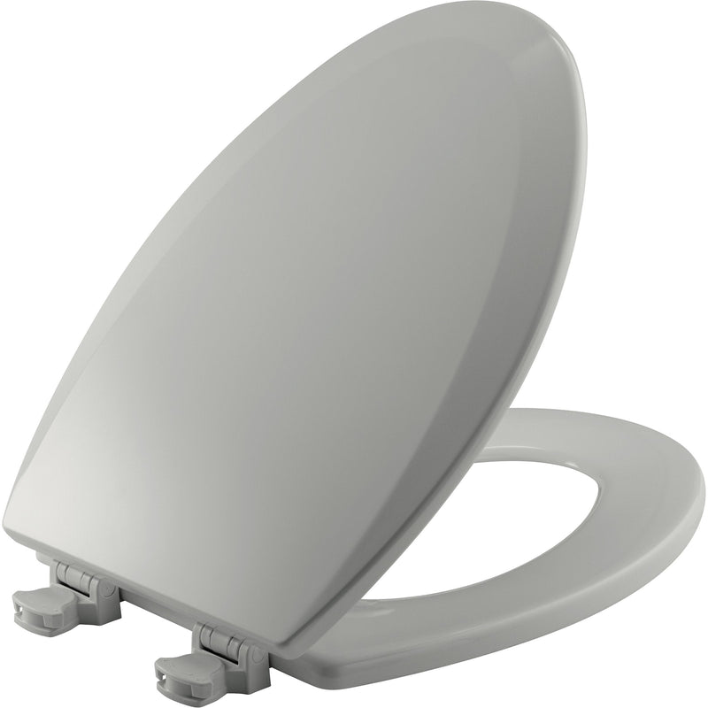 Bemis Elongated Enameled Wood Toilet Seat in Ice Grey with Easy-Clean & Change Hinge