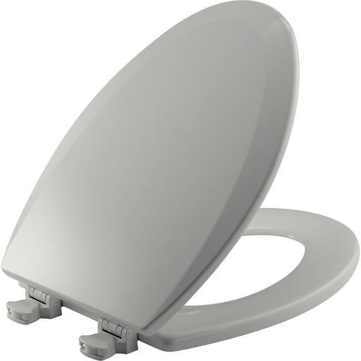 Bemis Elongated Enameled Wood Toilet Seat in Ice Grey with Easy-Clean & Change Hinge