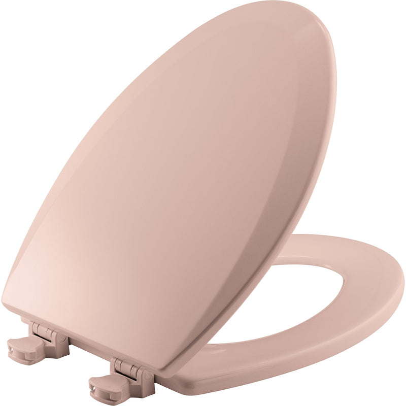Bemis Elongated Enameled Wood Toilet Seat in Venetian Pink with Easy-Clean & Change Hinge