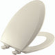 Bemis Elongated Enameled Wood Toilet Seat in Biscuit with Easy-Clean & Change Hinge
