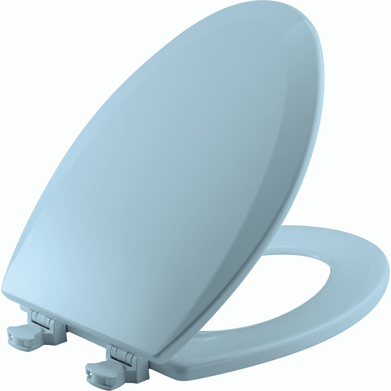 Bemis Elongated Enameled Wood Toilet Seat in Dresden Blue with Easy-Clean & Change Hinge