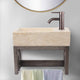 16" Eupora Wall-Mount Teak Vanity with Towel Bar and Stone Sink - Gray Wash