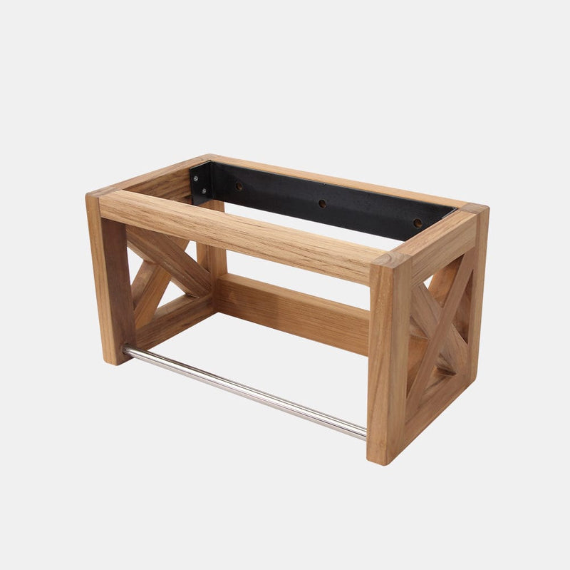 16" Eupora Wall-Mount Teak Vanity with Towel Bar and Stone Sink - Natural Teak