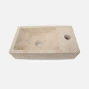16" Eupora Wall-Mount Teak Vanity with Towel Bar and Stone Sink - Natural Teak