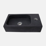 16" Eupora Wall-Mount Teak Vanity with Towel Bar and Stone Sink - Whitewash