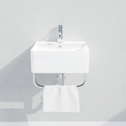 16" Fenelli Wall-Mount Vitreous China Sink with Steel Towel Bar