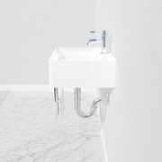 16" Fenelli Wall-Mount Vitreous China Sink with Steel Towel Bar