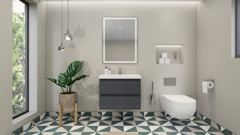 Moreno Bath MOB30 Bohemia Lina 30" Floating Bathroom Vanity with Reinforced Acrylic Sink Top - view 12