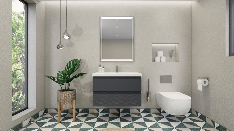 Moreno Bath MOB36 Bohemia Lina 36" Floating Bathroom Vanity with Reinforced Acrylic Sink Top - view 12