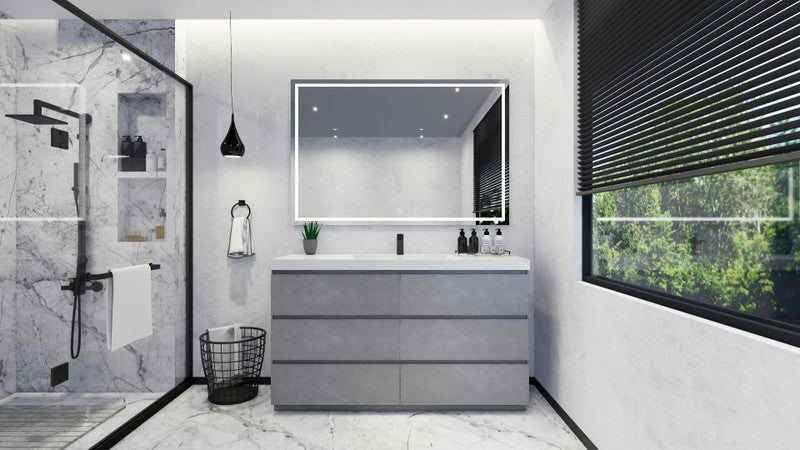 Moreno Bath FSANG60S Angeles 60" Freestanding Bathroom Vanity Set with Single Reinforced Acrylic Single Sink Top - view 14