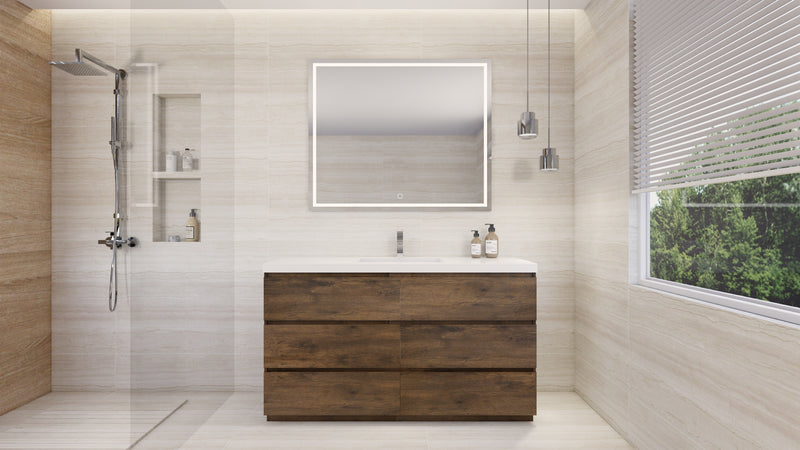 Moreno Bath FSANG60S Angeles 60" Freestanding Bathroom Vanity Set with Single Reinforced Acrylic Single Sink Top - view 15