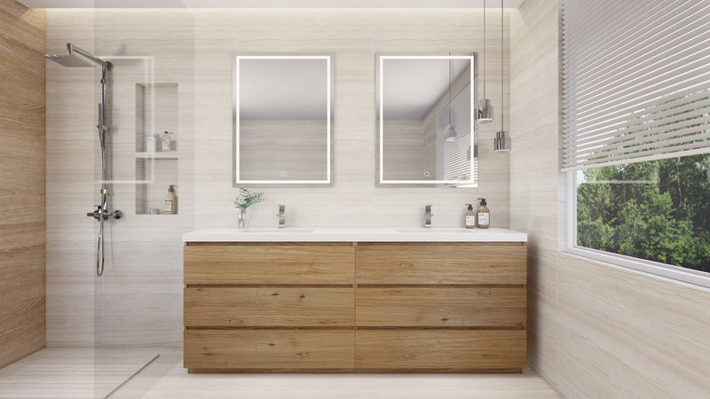 Moreno Bath FSANG84D Angeles 84" Freestanding Bathroom Vanity Set with Double Reinforced Acrylic Sinks - view 17
