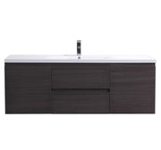 Moreno Bath MOB60S Bohemia Lina 60" Floating Bathroom Vanity with Reinforced Acrylic Single Sink Top - view 12