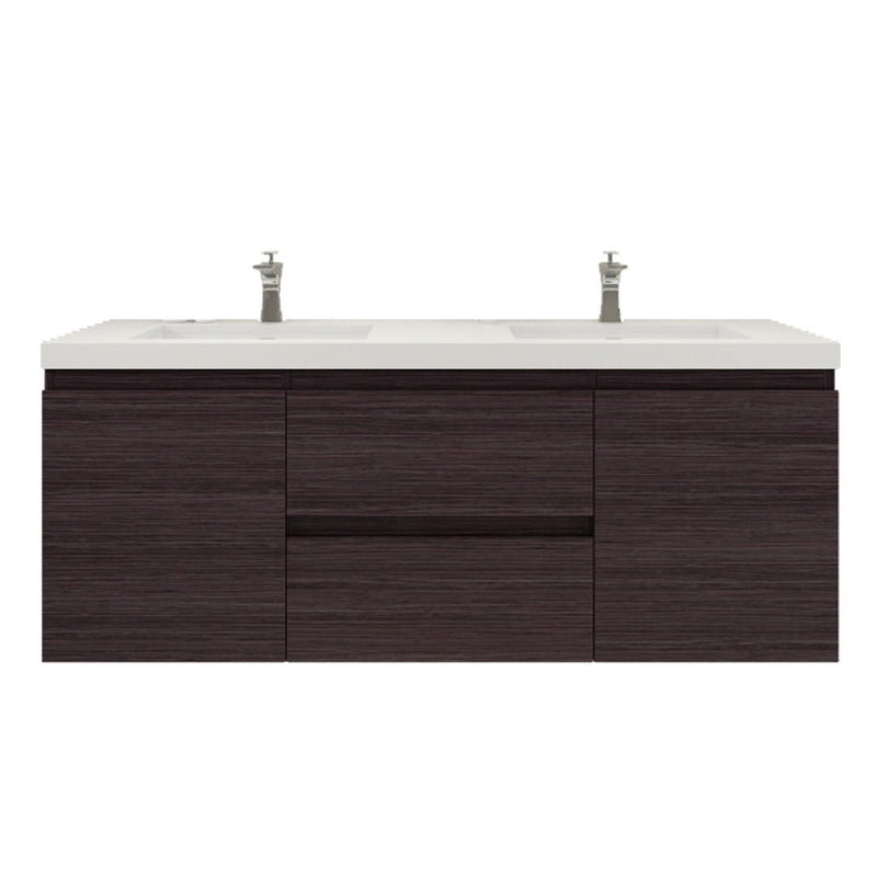 Moreno Bath MOB60D Bohemia Lina 60" Floating Bathroom Vanity with Reinforced Acrylic Double Sink Top - view 12