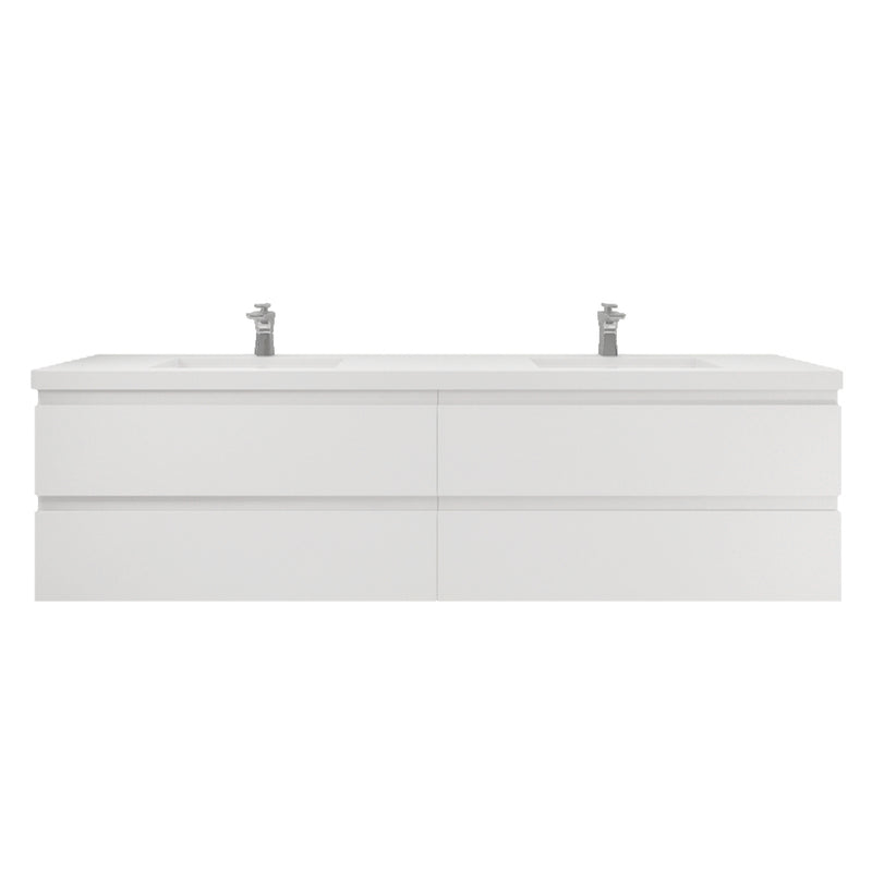 Moreno Bath MOB84D Bohemia Lina 84" Floating Bathroom Vanity with Reinforced Acrylic Double Sink Top - view 9