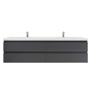 Moreno Bath MOB84D Bohemia Lina 84" Floating Bathroom Vanity with Reinforced Acrylic Double Sink Top - view 11