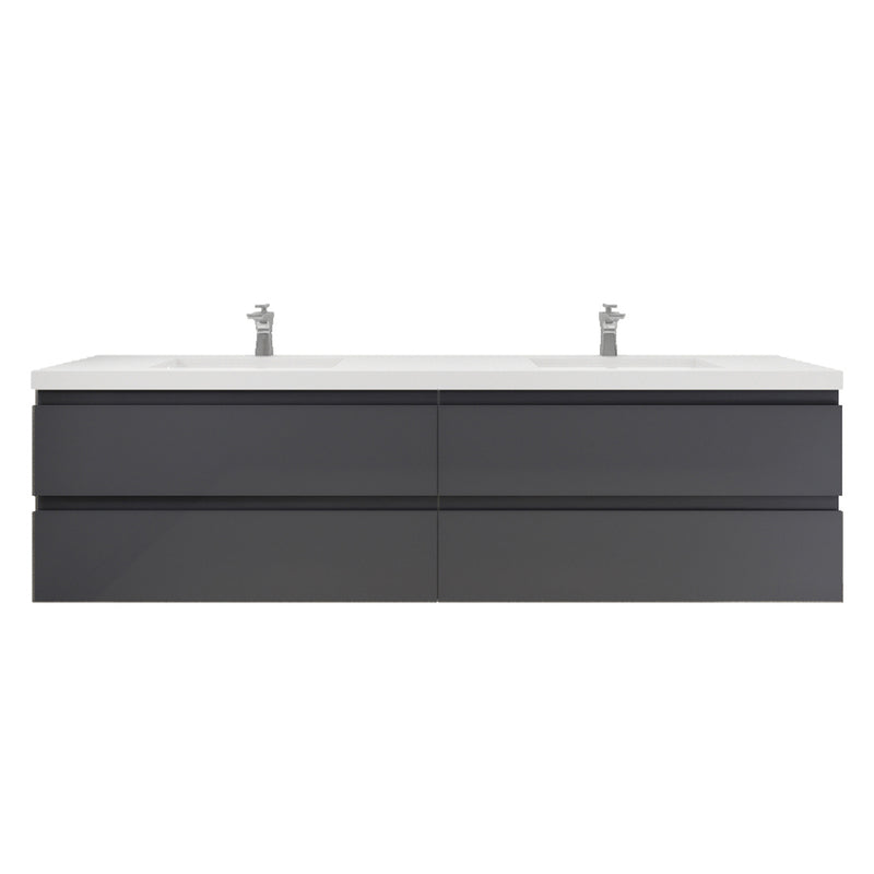 Moreno Bath MOB84D Bohemia Lina 84" Floating Bathroom Vanity with Reinforced Acrylic Double Sink Top - view 11