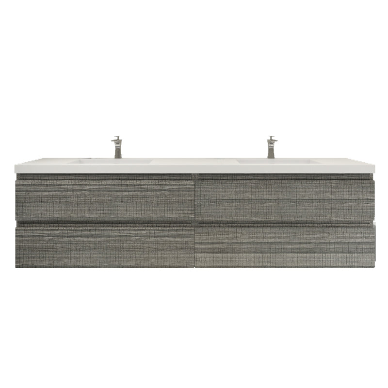Moreno Bath MOB84D Bohemia Lina 84" Floating Bathroom Vanity with Reinforced Acrylic Double Sink Top - view 10