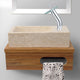 18" Thaxton Teak Wall-Mount Vessel Vanity with Towel Bar - Natural Teak