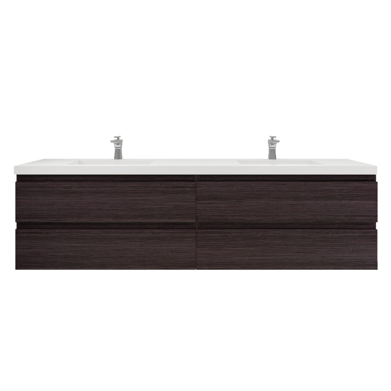 Moreno Bath MOB84D Bohemia Lina 84" Floating Bathroom Vanity with Reinforced Acrylic Double Sink Top - view 12