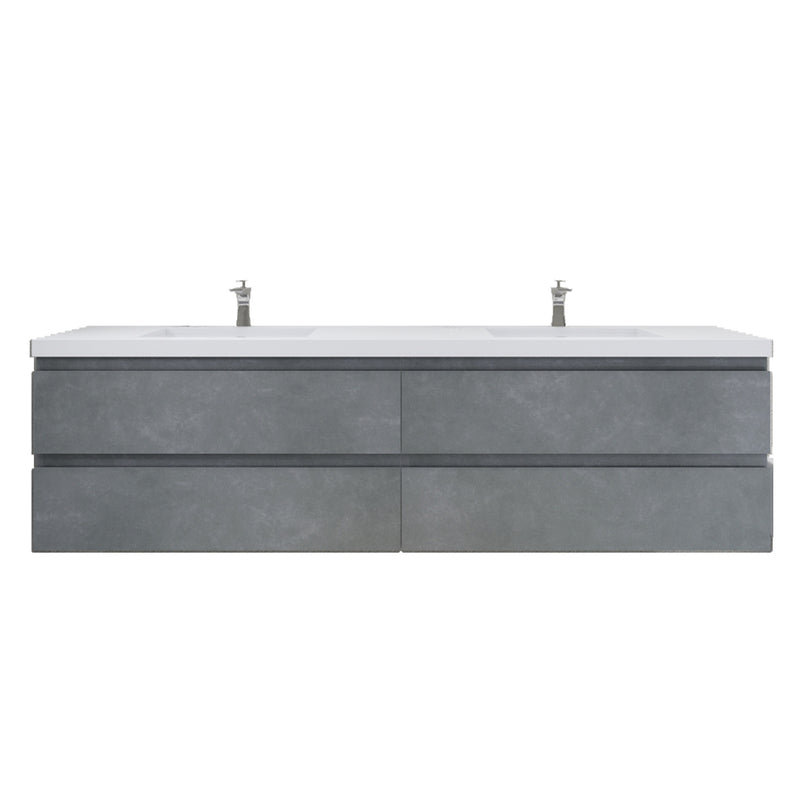 Moreno Bath MOB84D Bohemia Lina 84" Floating Bathroom Vanity with Reinforced Acrylic Double Sink Top - view 14