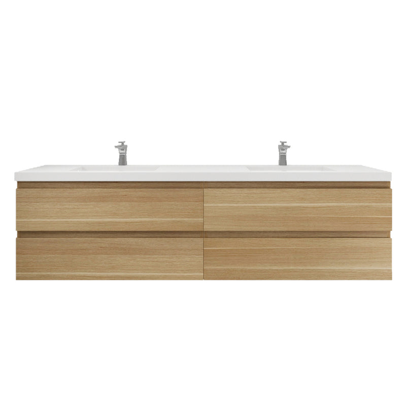Moreno Bath MOB84D Bohemia Lina 84" Floating Bathroom Vanity with Reinforced Acrylic Double Sink Top - view 16